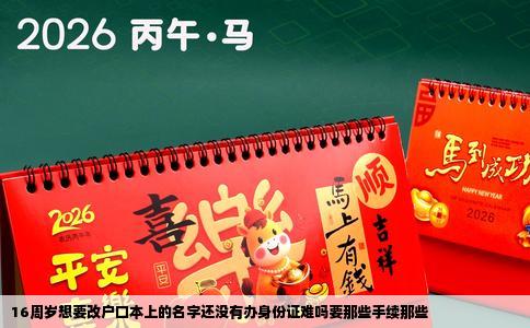 16周岁想要改户口本上的名字还没有办身份证难吗要那些手续那些