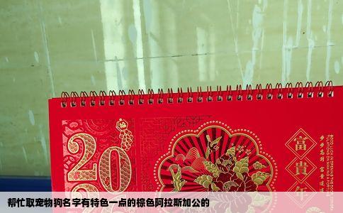 帮忙取宠物狗名字有特色一点的棕色阿拉斯加公的