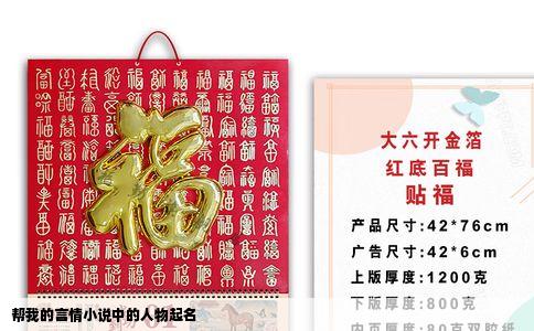 帮我的言情小说中的人物起名