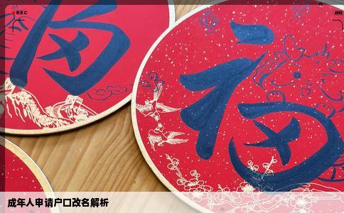 成年人申请户口改名解析