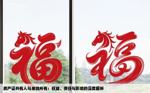 房产证共有人与单独所有：权益、责任与影响的深度解析