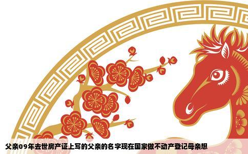 父亲09年去世房产证上写的父亲的名字现在国家做不动产登记母亲想