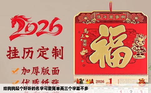 给狗狗起个好听的名字可爱简单两三个字差不多