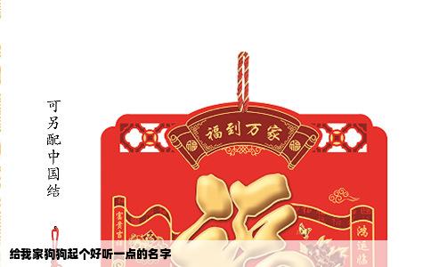 给我家狗狗起个好听一点的名字