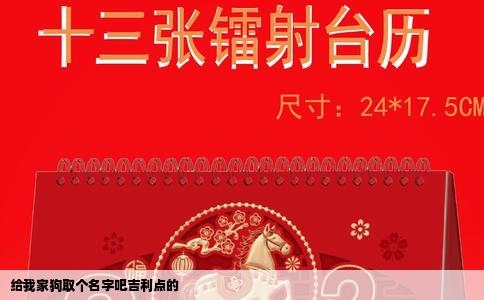 给我家狗取个名字吧吉利点的