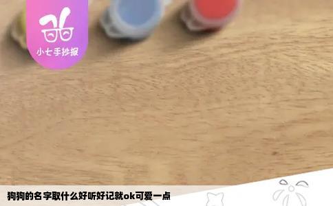 狗狗的名字取什么好听好记就ok可爱一点