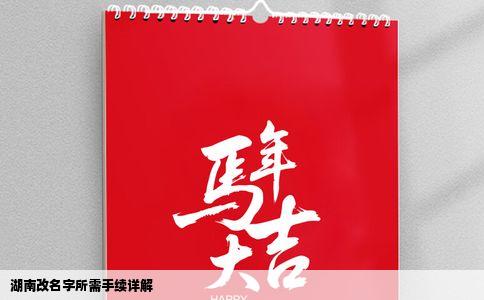 湖南改名字所需手续详解