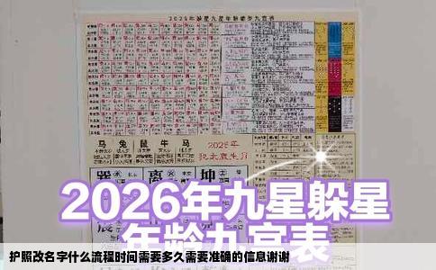 护照改名字什么流程时间需要多久需要准确的信息谢谢