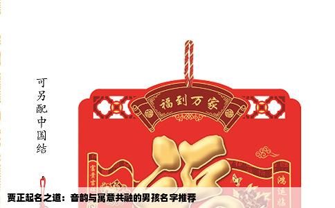 贾正起名之道：音韵与寓意共融的男孩名字推荐