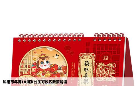 沈阳市年满18周岁公民可改名政策解读