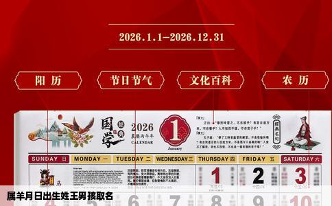 属羊月日出生姓王男孩取名