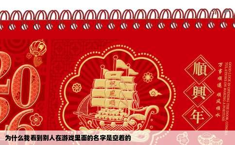 为什么我看到别人在游戏里面的名字是空着的