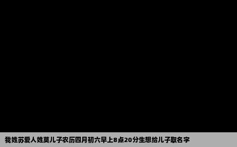 我姓苏爱人姓莫儿子农历四月初六早上8点20分生想给儿子取名字