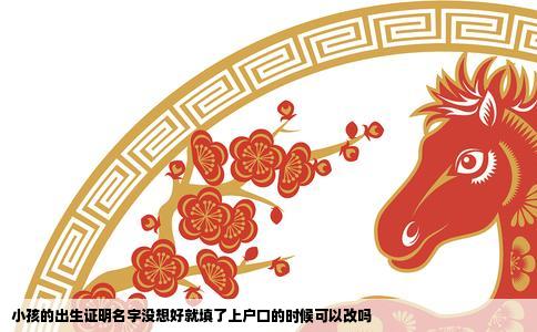 小孩的出生证明名字没想好就填了上户口的时候可以改吗