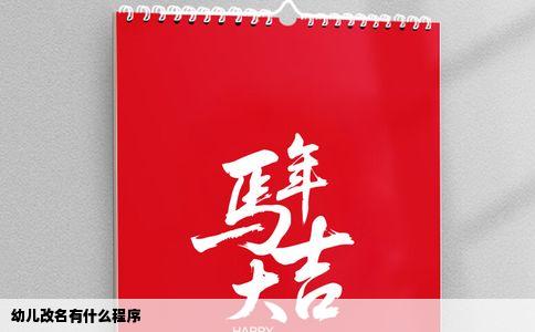 幼儿改名有什么程序