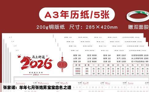 张家诺：羊年七月张姓男宝宝命名之道