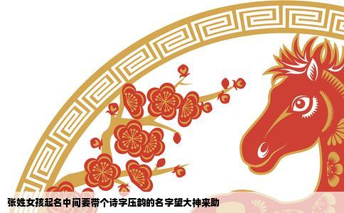 张姓女孩起名中间要带个诗字压韵的名字望大神来助