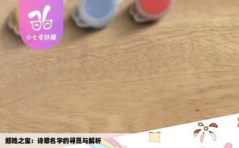 郑姓之宝：诗意名字的寻觅与解析